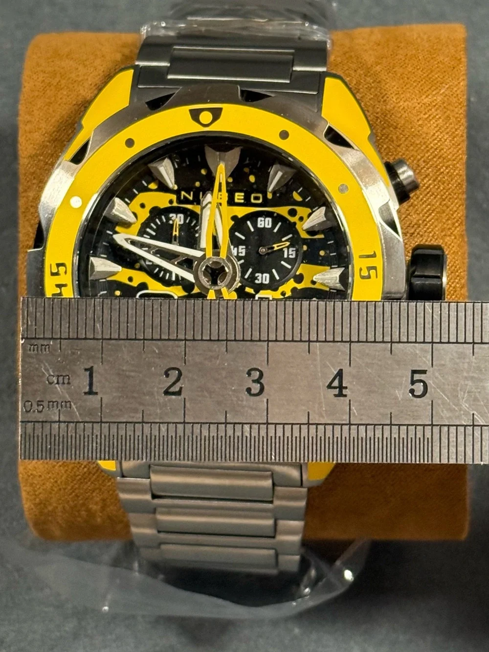 Nubeo Swell Limited 115/500 Men's Yellow and Silver Tactical Chronograph Watch - Picture 2 of 7